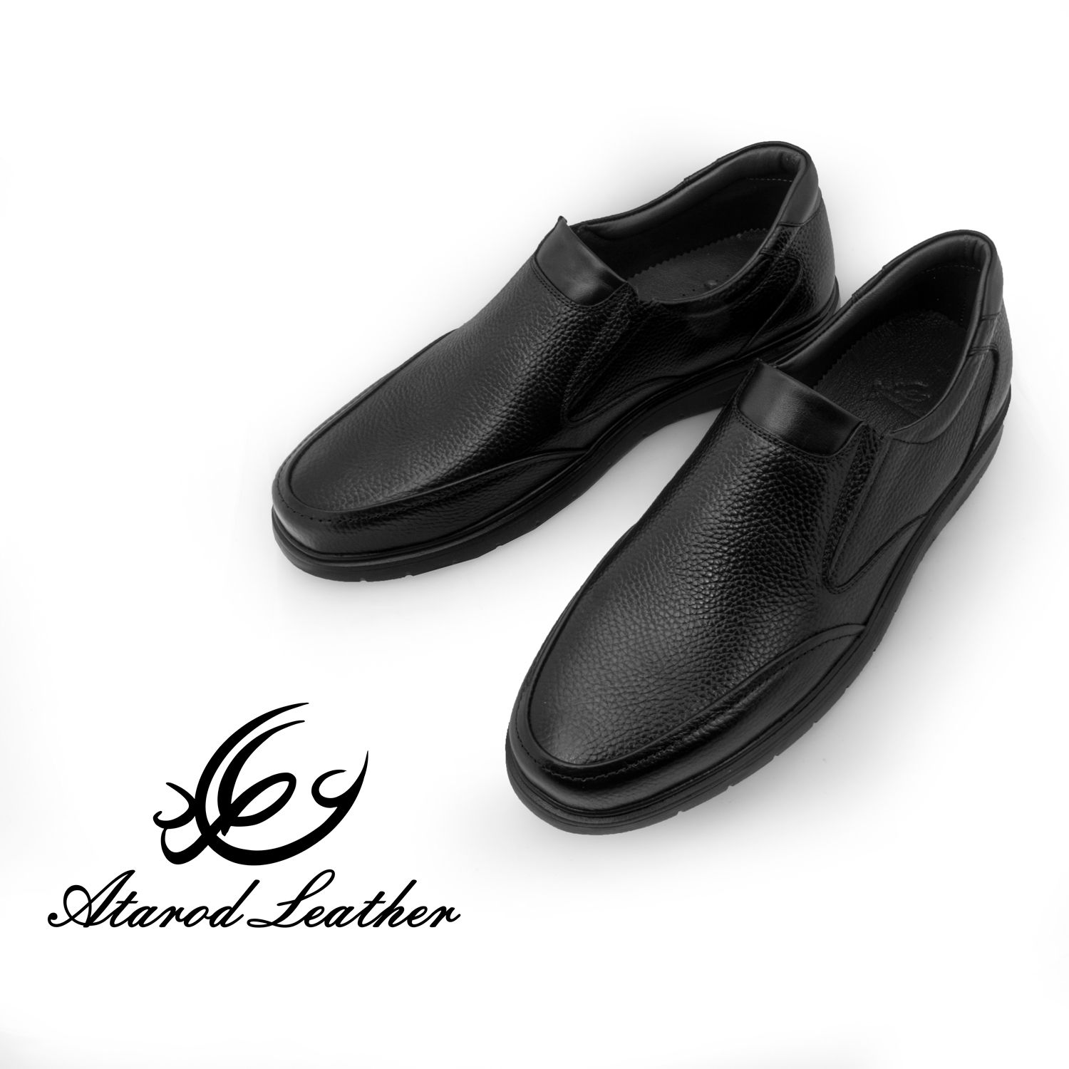 کفش روزمره مردانه چرم عطارد مدل بزرگ پا کد SH303 -  - 5