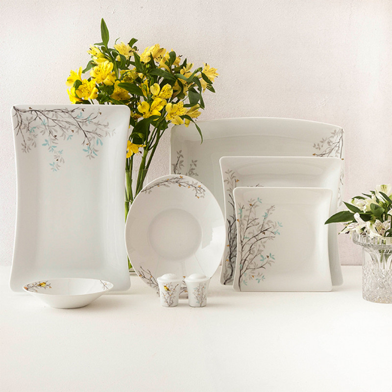 سرویس غذاخوری 30 پارچه چینی زرین ایران سری وینچی مدل  رسپینا درجه عالی