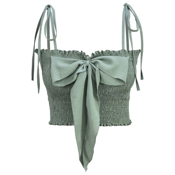 نیم‌تنه زنانه دل آویز مدل H392 رنگ سبز سدری