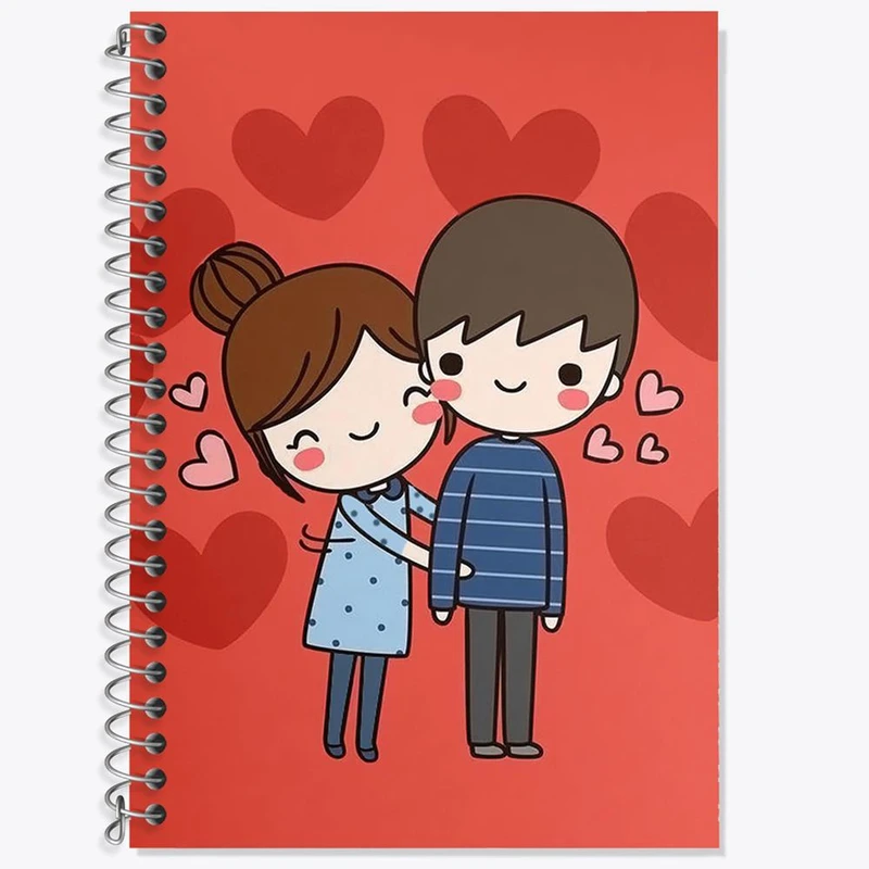 دفتر زبان 50 برگ خندالو مدل سه خط طرح عاشقانه کد 27130