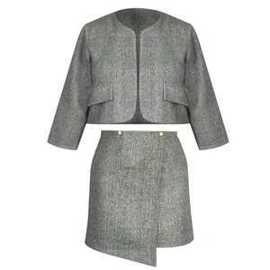 ست کت و دامن رسمی زنانه مدل پشمی کجراه کد ak1469