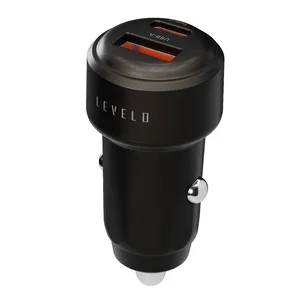 Levelo Nori Mini 60W Car Charger With USB-C to Lightning Cable