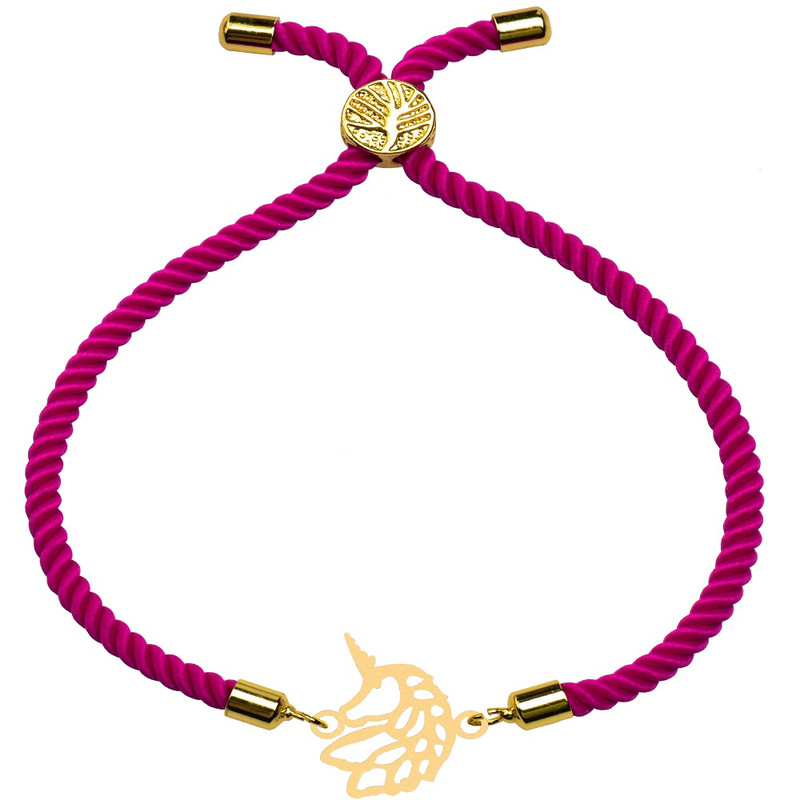 دستبند طلا 18 عیار زنانه کرابو طرح تک شاخ مدل kr100654