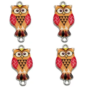 آویز دستبند دخترانه طرح جغد کد 114 بسته 4 عددی