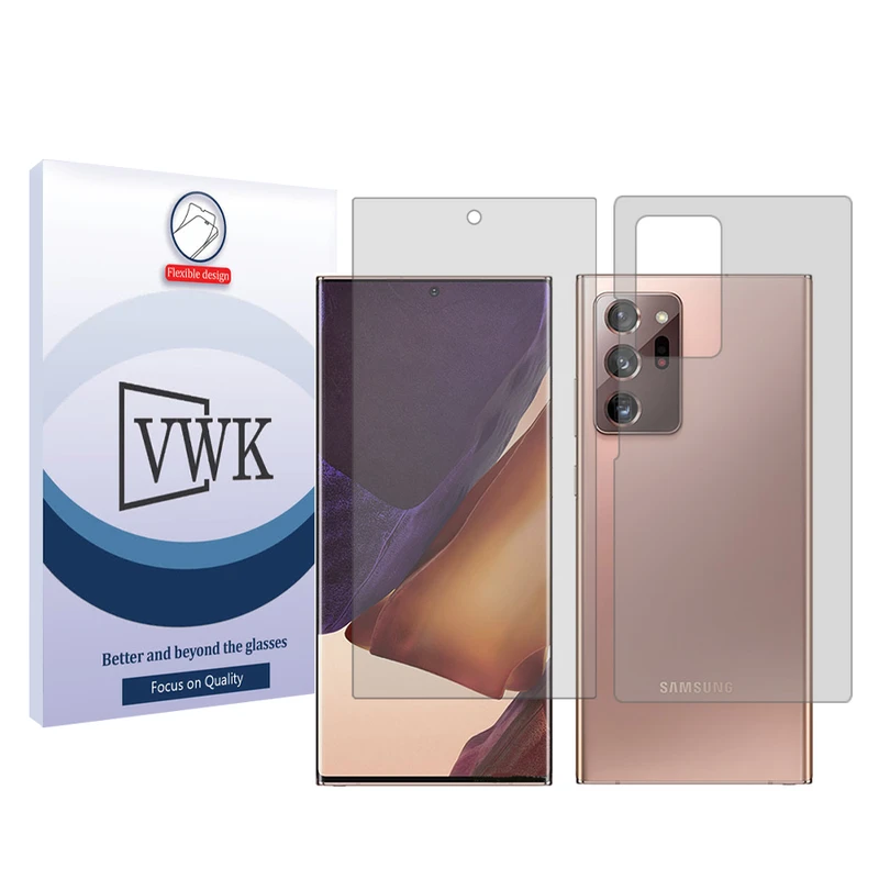 محافظ صفحه نمایش شفاف وی دبلیو کی مدل Tough مناسب برای گوشی موبایل سامسونگ Galaxy Note20 Ultra 5G به همراه محافظ پشت گوشی