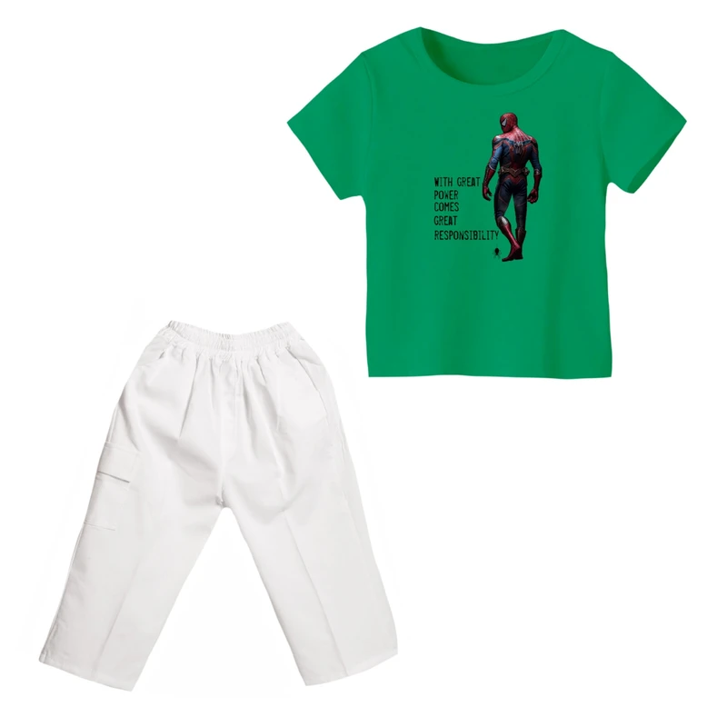 ست تی شرت و شلوارک پسرانه مدل مرد عنکبوتی کد ۲۳
