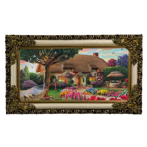 تابلو فرش ماشینی طرح دستبافت مدل خانه ویلایی کد 8693