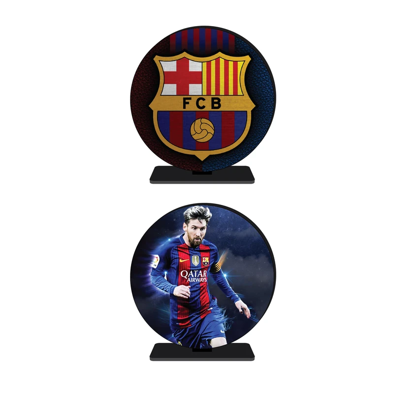 استند رومیزی تزیینی مدل فوتبال طرح تیم بارسلونا کد 2 مجموعه 2 عددی