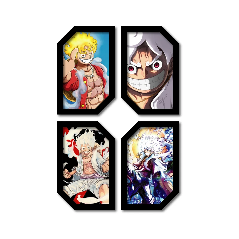 تابلو مدل لوفی gear 5 طرح خنده های شیطانی مجموعه 4 عددی