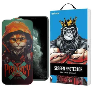 Epicoy Privacy Hoodie Cat Glass Screen Protector For Apple iPhone 11 Pro/ Xs /X