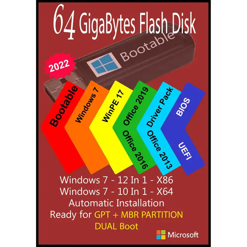 سیستم عامل Windows 7 AIO 22In2 X86/X64 - Driver Pack 2022 - Office 2013-2016-2019 Pro Plus  نشر مایکروسافت