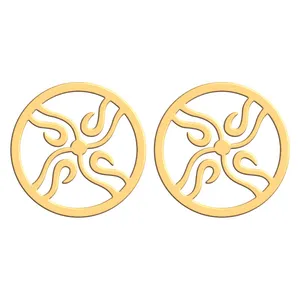 گوشواره طلا 18 عیار زنانه فرشته مدل اسلیمی WEL-000063