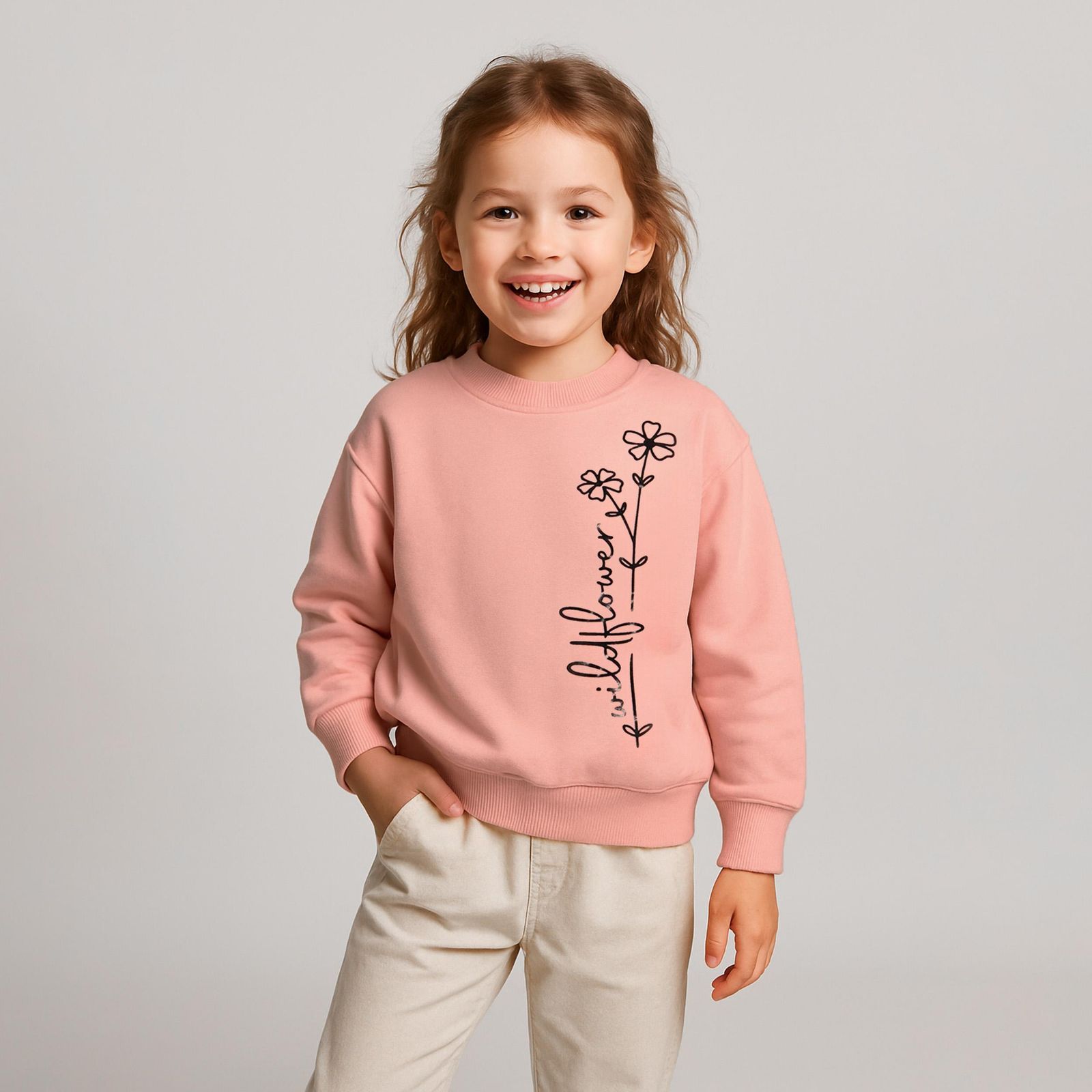 سویشرت دخترانه مادر مدل هانا رنگ کرم - - 8