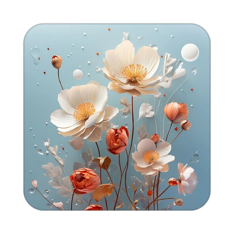 زیر لیوانی کاکتی طرح گل مدل mp16189