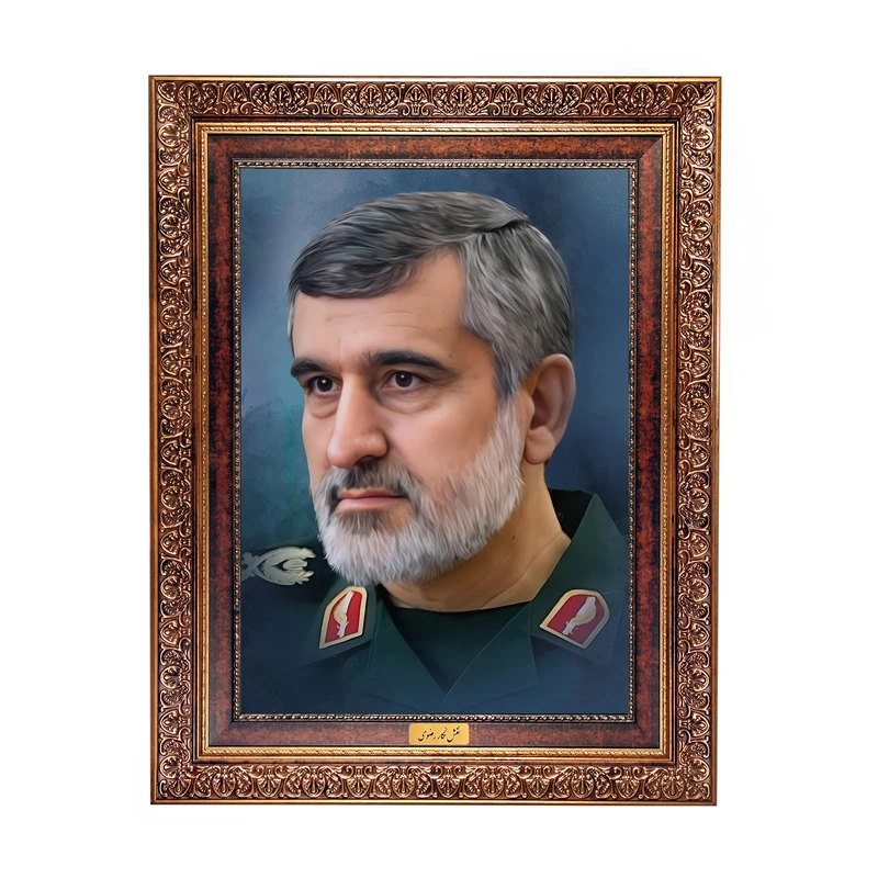تابلو فرش ماشینی نقش نگار رضوی طرح سردار شهید امیر علی حاجی زاده کد 9594C