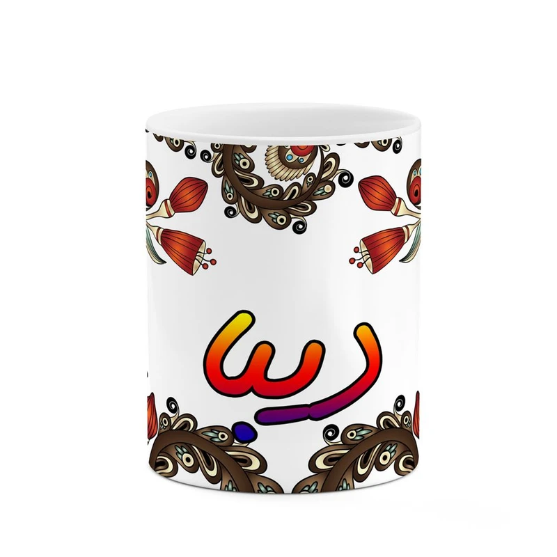 ماگ کاکتی مدل اسم دیبا طرح سنتی گل و بته کد mgh45068