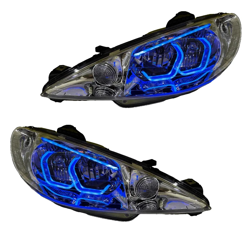 چراغ جلو اسپرت خودرو گروه پژوهش صنعت مدرن مدل 3D-Hexa-B مناسب برای پژو 206 بسته دو عددی