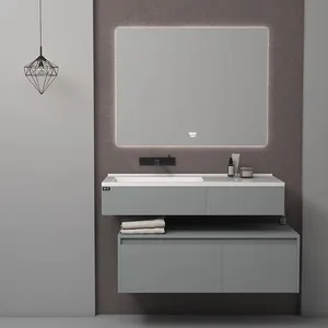 ست کابینت و روشویی آلکا مدل  4010 به همراه آینه بک لایت