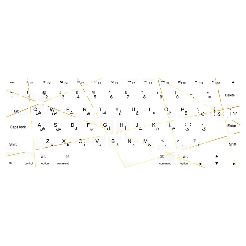 برچسب کیبورد فارسی طرح polygon17 مناسب برای مک بوک پرو 13 اینچ 2008