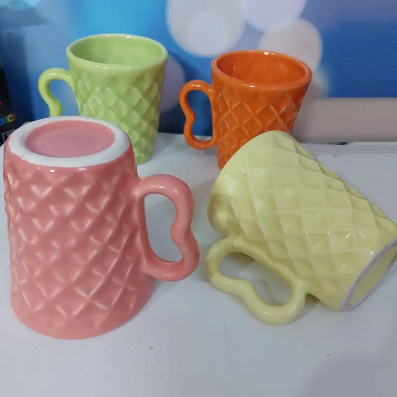 ماگ سفالی طرح دسته قلبی