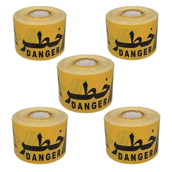 نوار خطر مدل 01 رول 100 متری بسته 5 عددی
