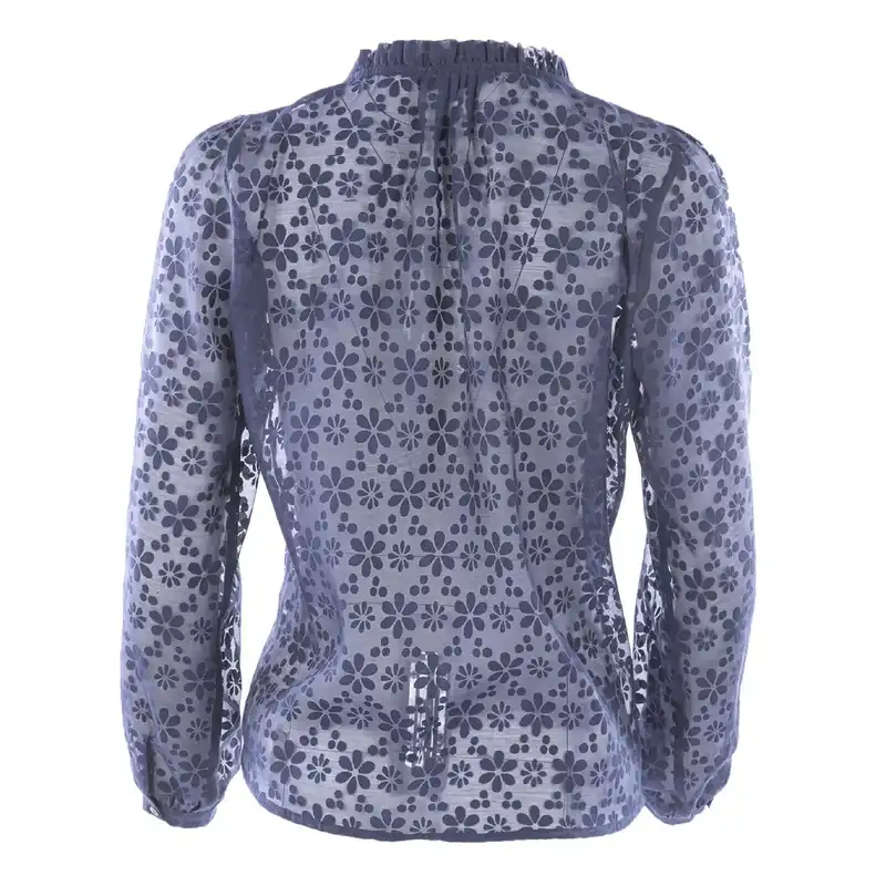 بلوز آستین بلند زنانه جوتی جینز مدل گلدار کد 122142 رنگ سرمه‌ای