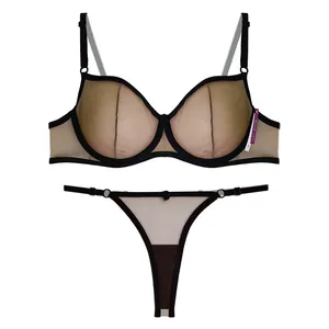 ست شورت و سوتین زنانه مدل توری شیشه ای 1
