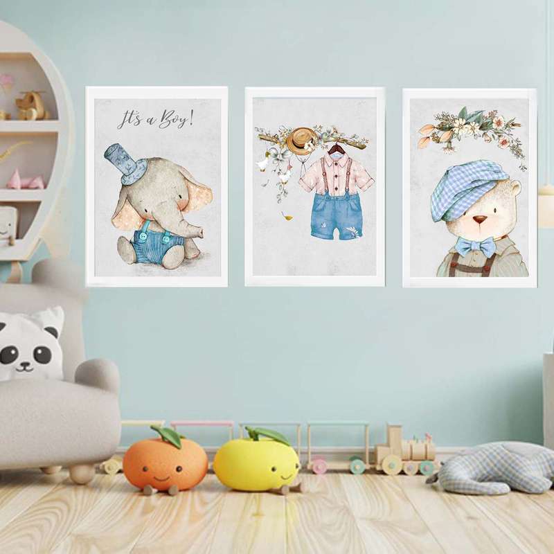 تابلو
کودک مدل خرس و فیل و لباس کد 26 مجموعه سه عددی