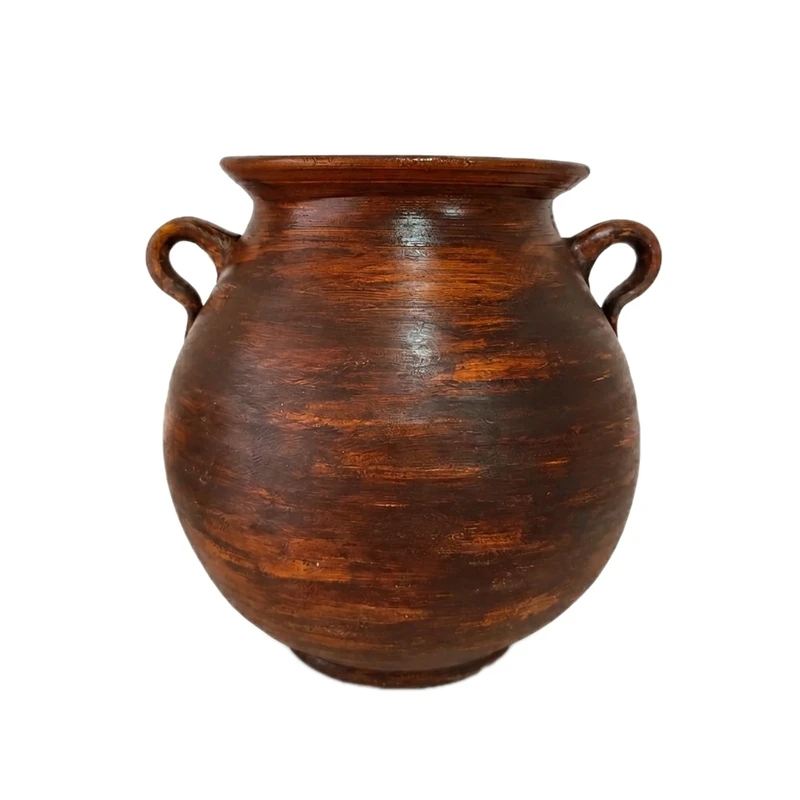 گلدان سفالی مدل پتینه طرح چوب
