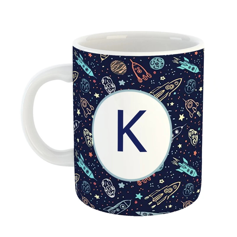 ماگ پادآفرین مدل فانتزی طرح حرف K کد 16