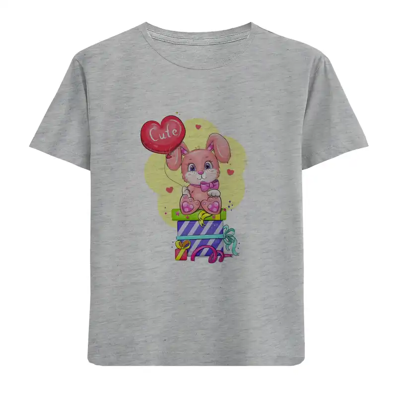 تی شرت آستین کوتاه بچگانه مدل خرگوش D190 Cute