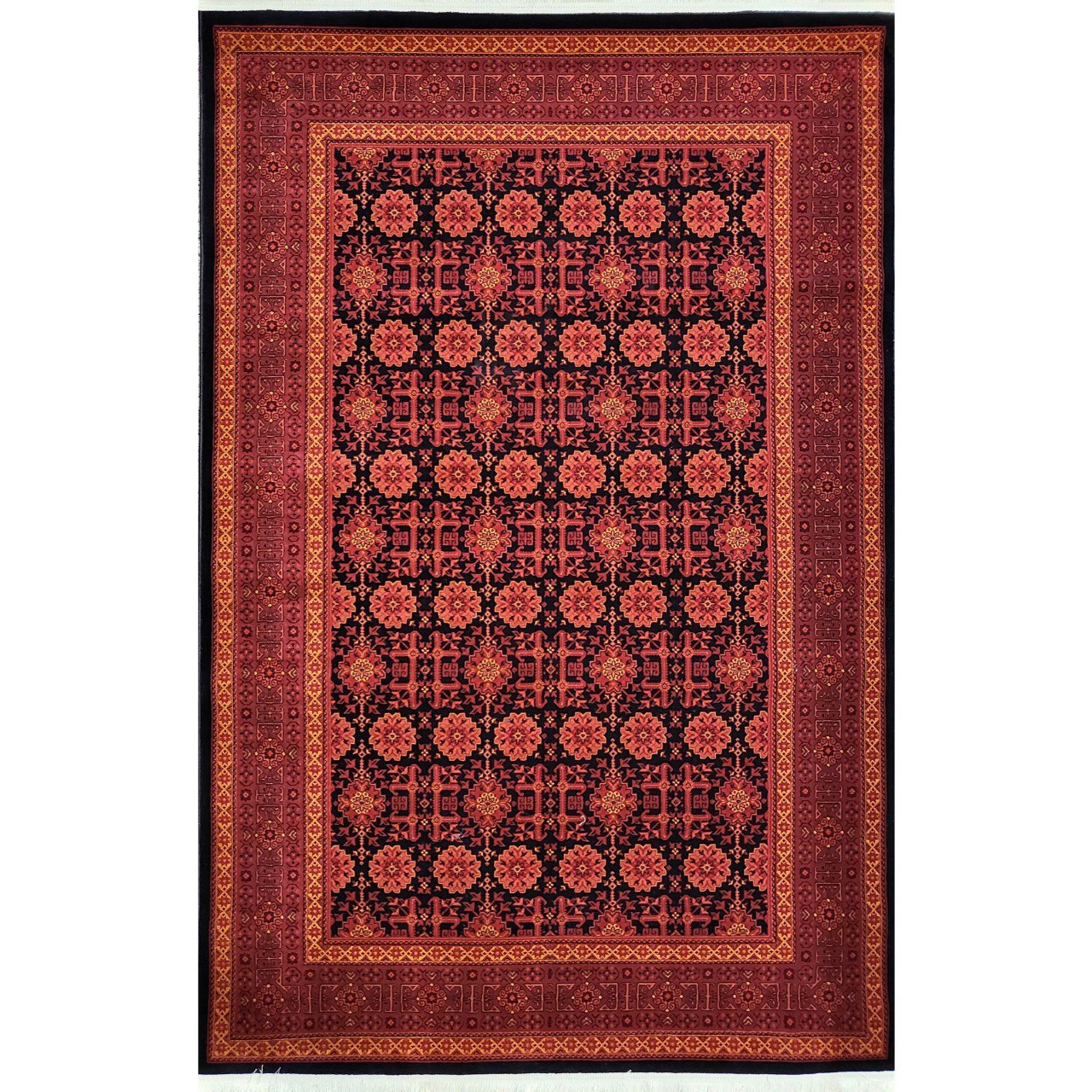 فرش ماشینی هیوا طرح بلوچ کد 211 زمینه سرمه ای