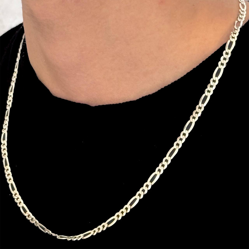 زنجیر نقره مردانه مدل فیگارو کد 9.87