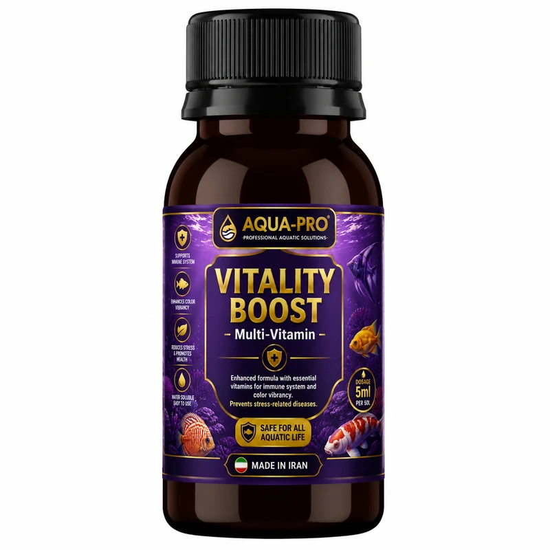 محلول مولتی ویتامین آبزیان مدل Aqua‑Vit60 حجم 60 میلی لیتر