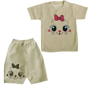 ست تی شرت و شلوارک دخترانه مدل PAPION-ZRD