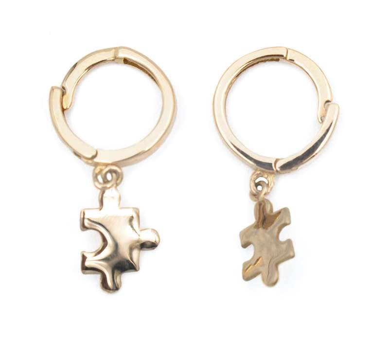 گوشواره طلا 18 عیار زنانه مدل پازل کد 100