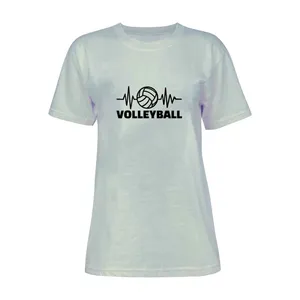 تی شرت آستین کوتاه زنانه مدل والیبال کد L183 رنگ طوسی