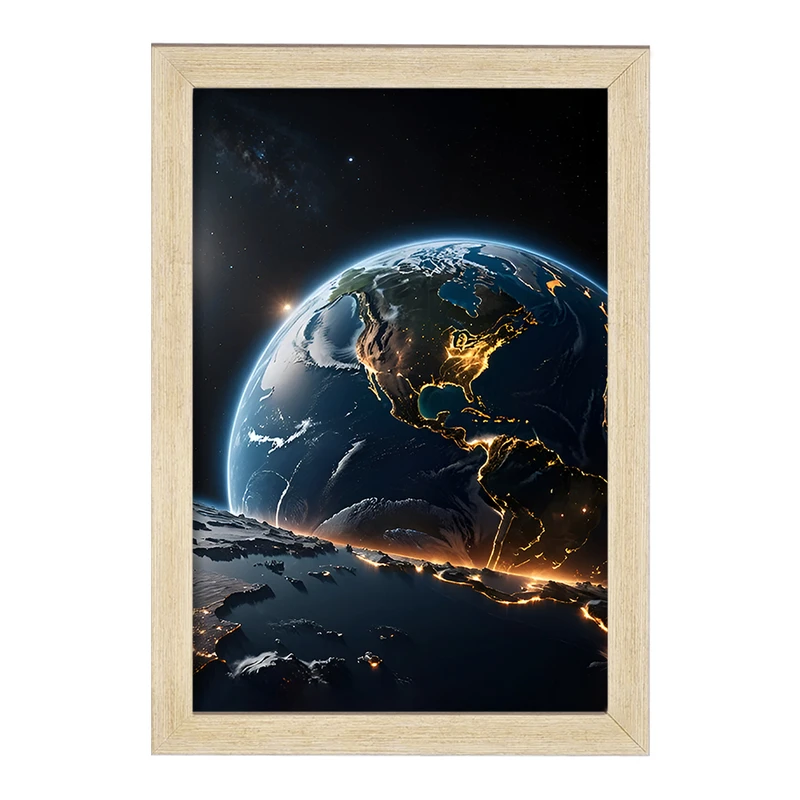 تابلو خندالو مدل زمین و کهکشان کد F8454