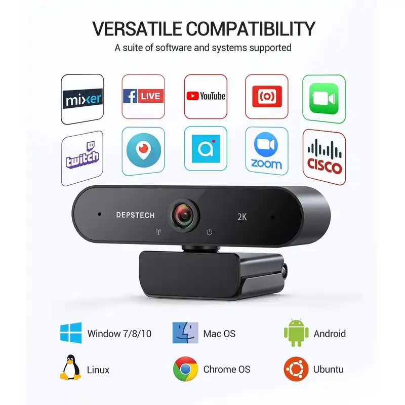 وب کم دپستچ مدل 2K QHD Video Calling