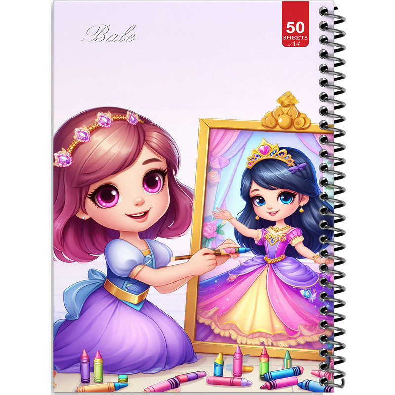 دفتر نقاشی 50 برگ انتشارات بله طرح دختر نقاش کد A4-L529