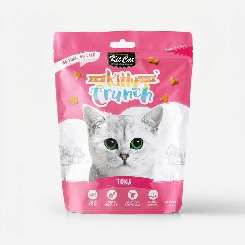 تشویقی بچه گربه کیت کت مدل Kitty Crunch طعم ماهی تن وزن 60 گرم