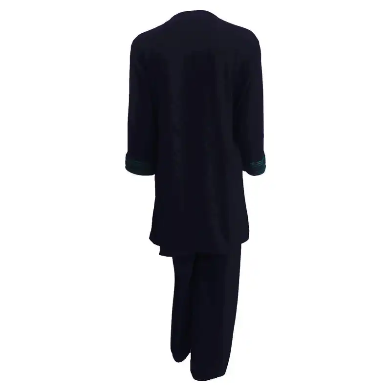 مانتو و شلوار زنانه مدل نخی ابر و بادی سنتی کد tm-2476 رنگ مشکی