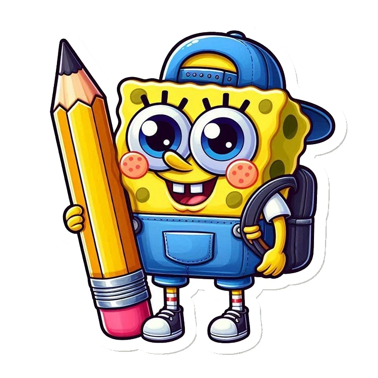 استیکر پارچه و لباس پاد آفرین مدل باب اسفنجی کد 3804