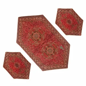 ست سه تکه رومیزی ترمه مدل سیمرغ کد RD589