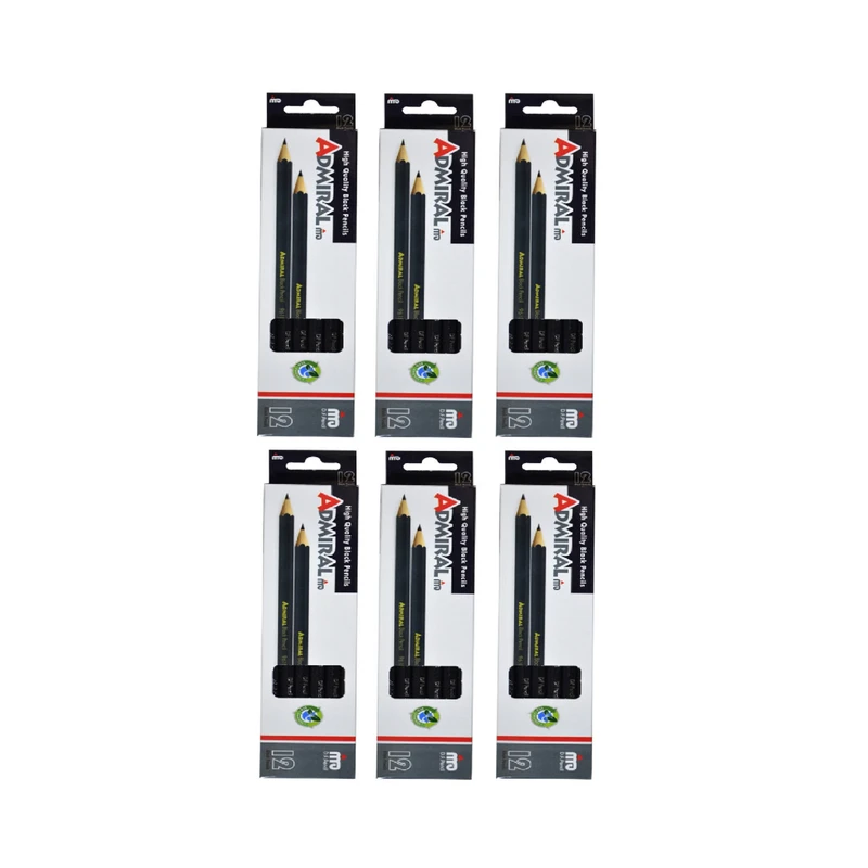 مداد مشکی ادمیرال مدل ECO-friendly بسته 6 عددی