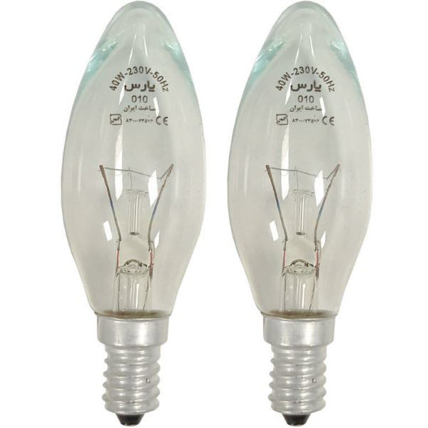 لامپ شمعی 60 وات پارس مدل KSG پایه E14 بسته 4 عددی