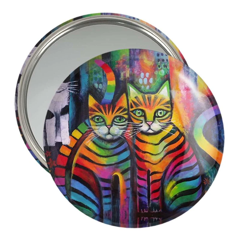 آینه جیبی خندالو مدل نقاشی انتزاعی  کد 5317