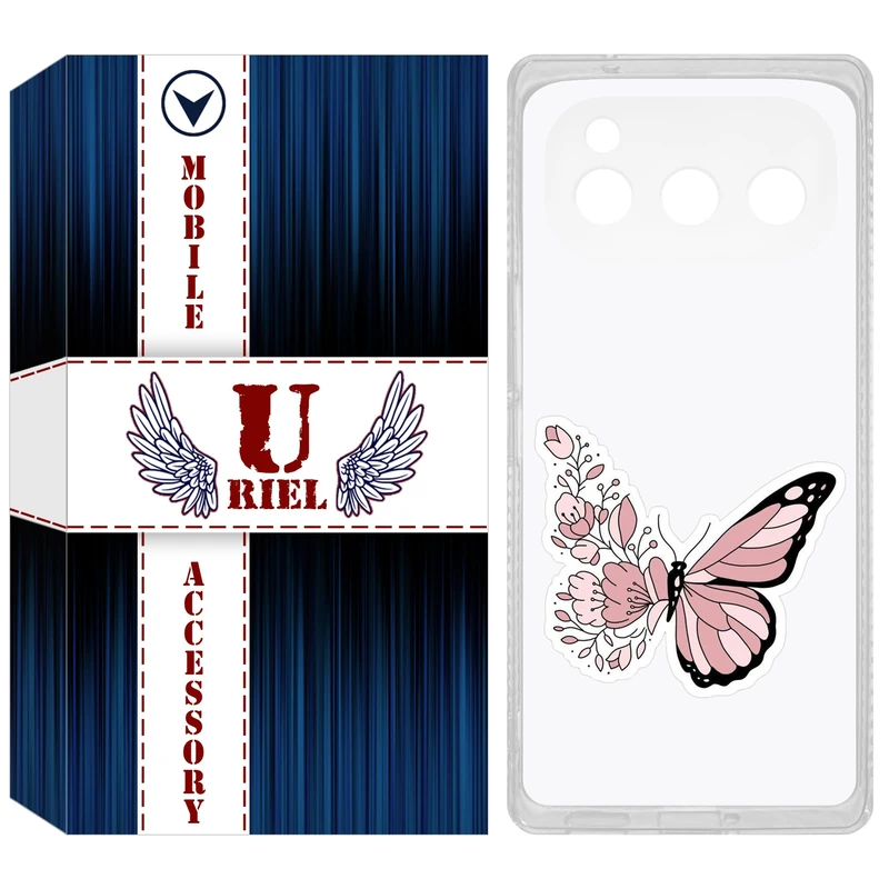 کاور یوریل مدل Clear کد 98 طرح پروانه مناسب برای گوشی موبایل داریا Bond