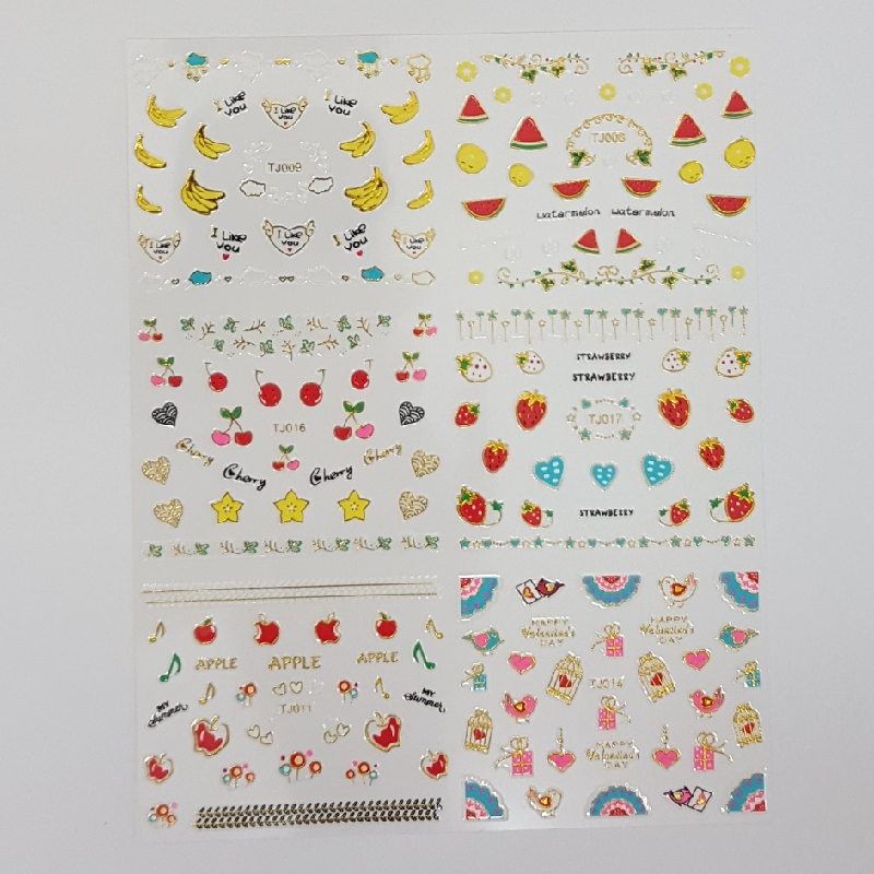 برچسب لنز ناخن مدل میوه کد 016