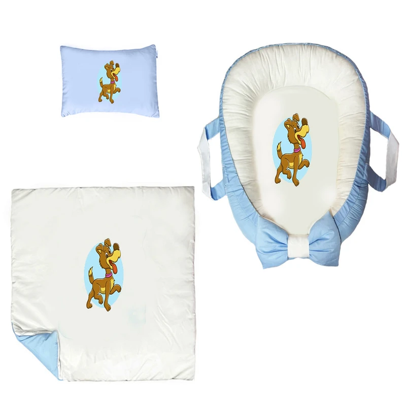 سرویس خواب سه تکه نوزاد ناریکو مدل گارد محافظ دار طرح سگ کد 0102